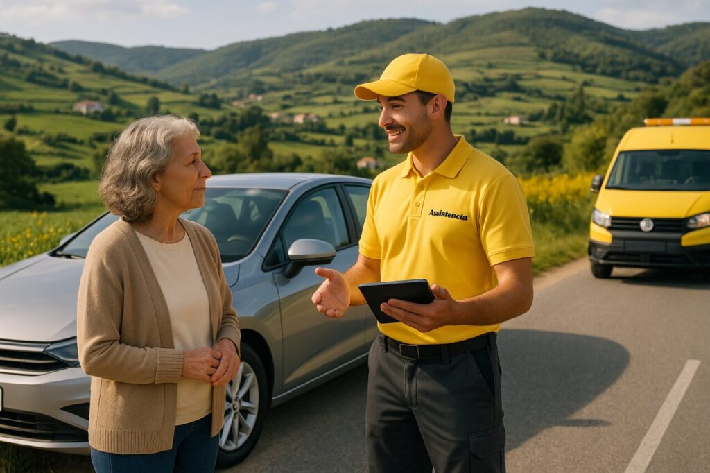 Assistência em viagem 24 horas incluída no renting para condutores séniores em Portugal