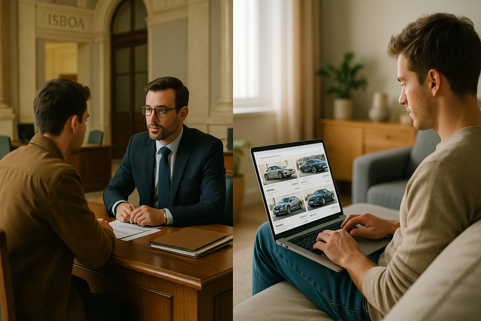 Comparação entre renting de carro no banco e num comparador de renting online em Portugal