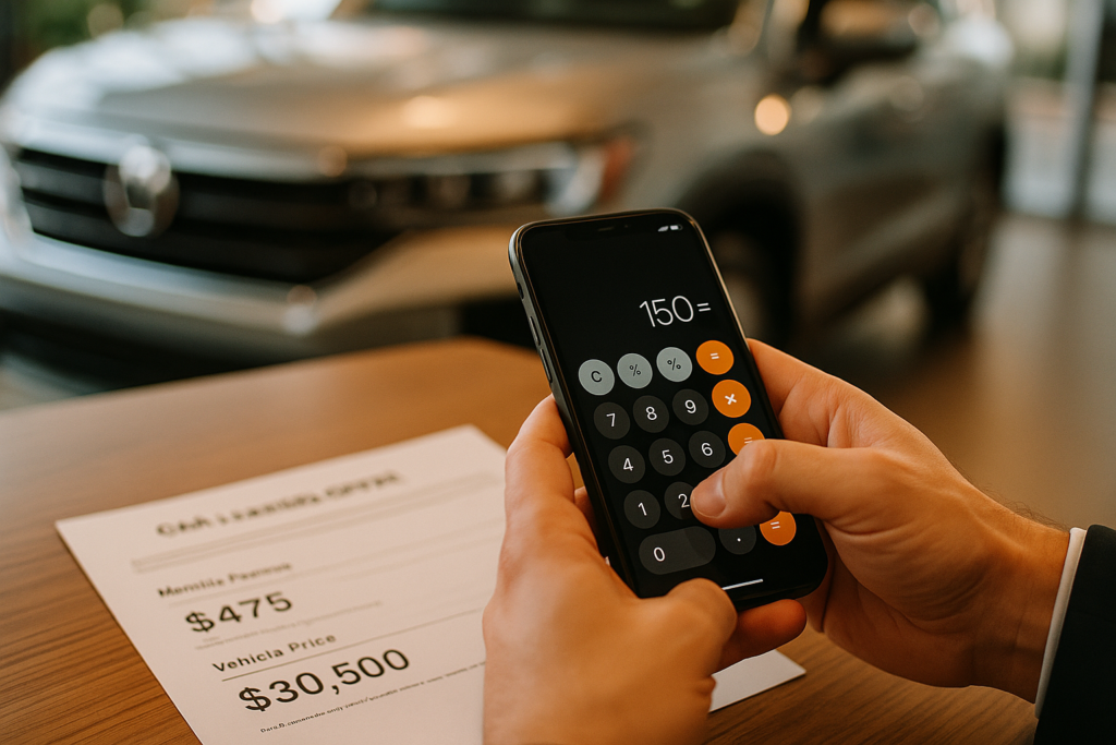 Cálculo da regra do 1% numa proposta de renting de SUV com mensalidade e valor do veículo visíveis