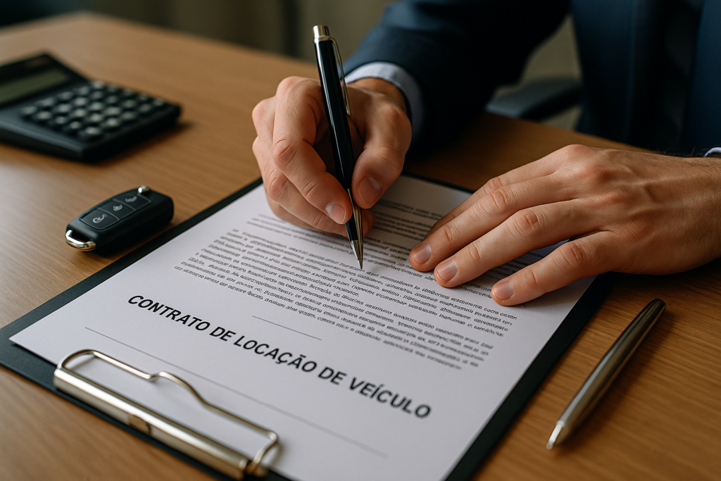 Assinatura de contrato de renting com cláusulas de cancelamento antecipado