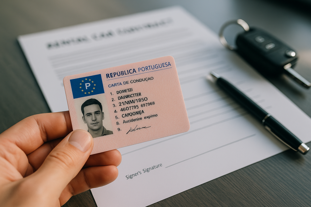 Carta de condução e contrato de renting com condutores autorizados