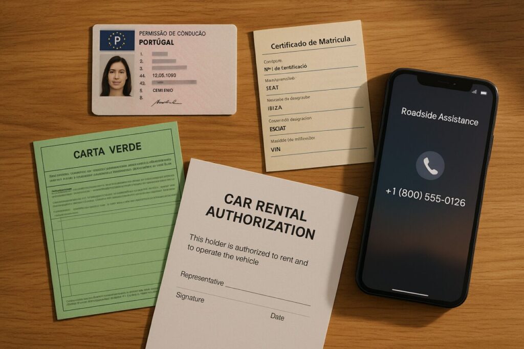 Documentos obrigatórios para viajar ao estrangeiro com carro de renting: carta de condução, Carta Verde e autorização da operadora