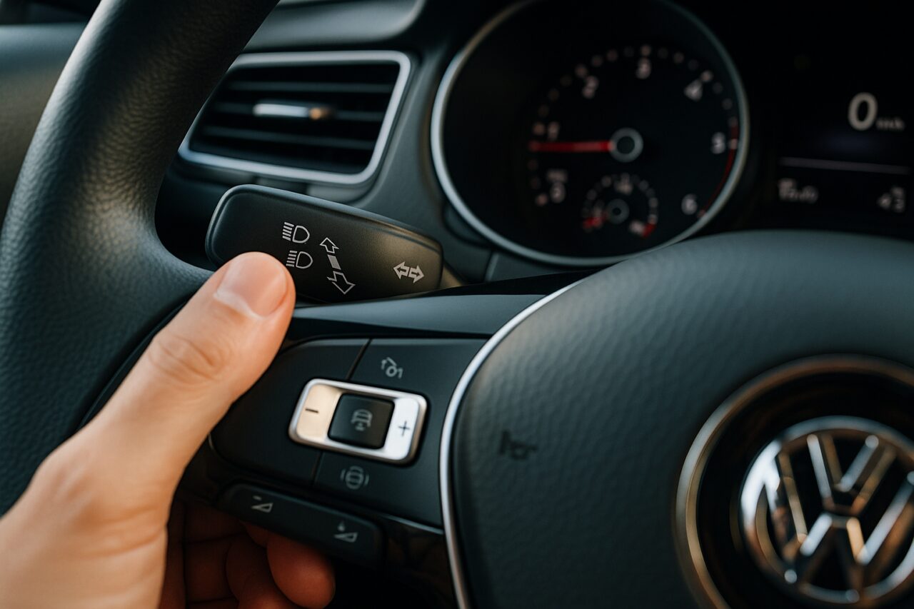 Intermitentes do carro - controlo de sinalizadores luminosos em veículo moderno português