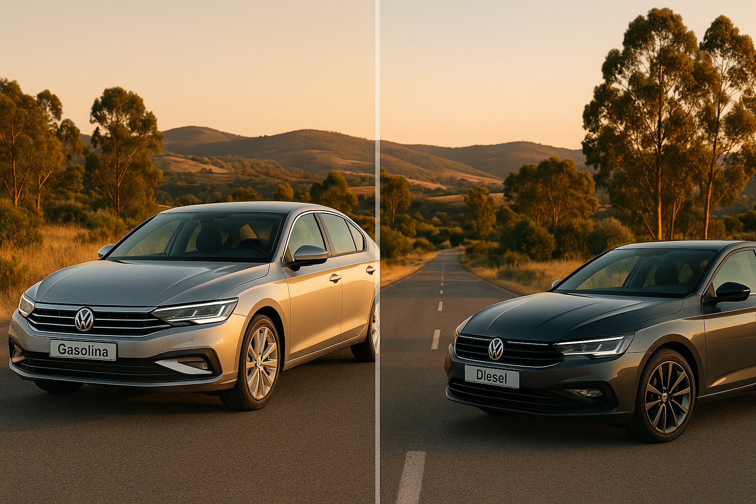 Comparação entre renting a gasolina e diesel em estrada portuguesa