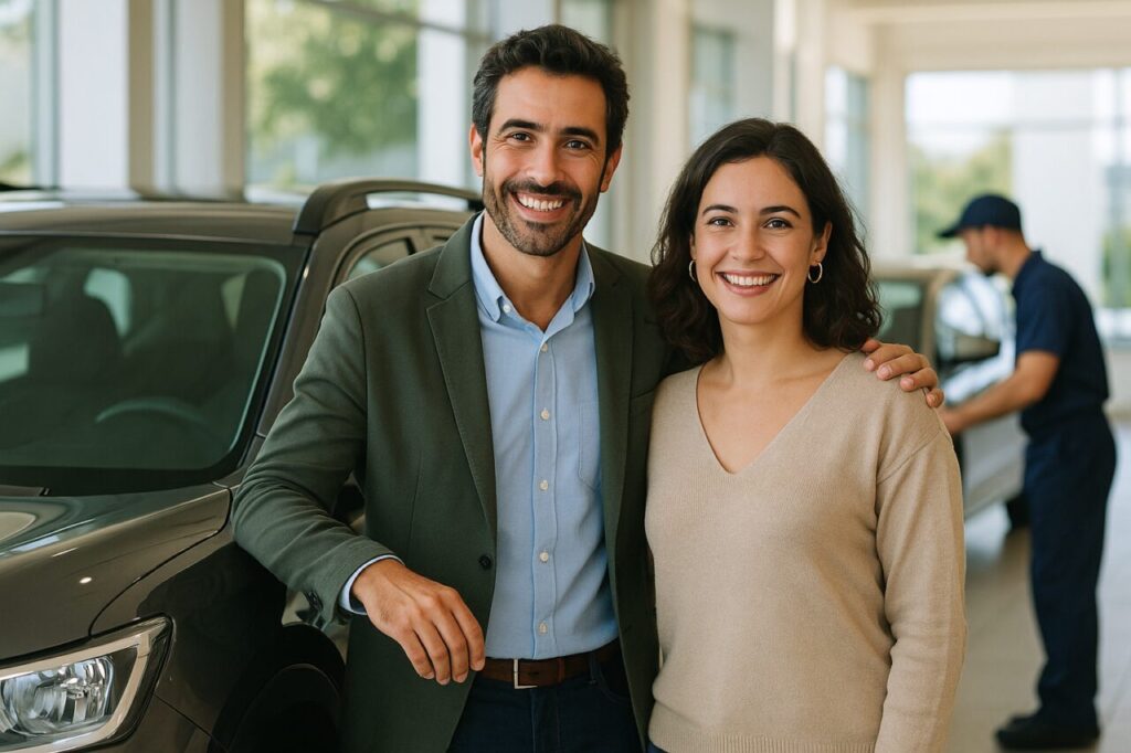 Casal português com carro em renting com manutenção incluída e mensalidade fixa