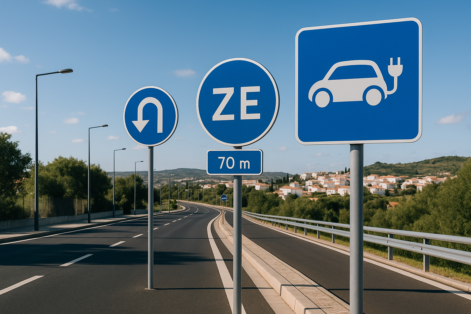 Novas sinalizações de trânsito em Portugal para 2026 incluindo sinais para veículos elétricos e zonas de baixas emissões